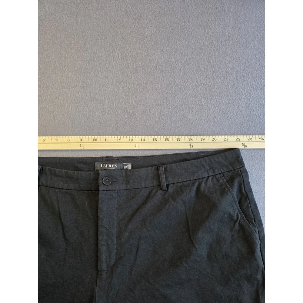 Lauren Ralph Lauren Womens 22W 22+‎ Plus Size Black Chino Shorts Classic Cotton